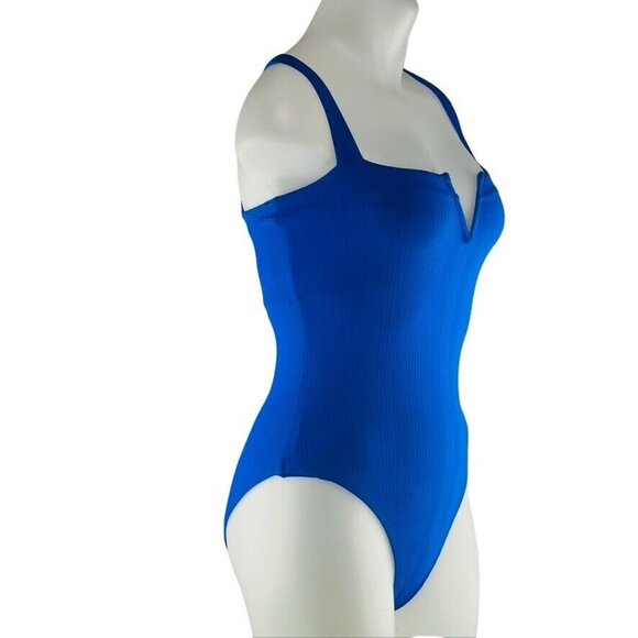 L SPACE by MONICA WISE Swimsuit Blue Cheeky 1 Piece Womens Size 6 NEW $187 - Picture 6 of 8